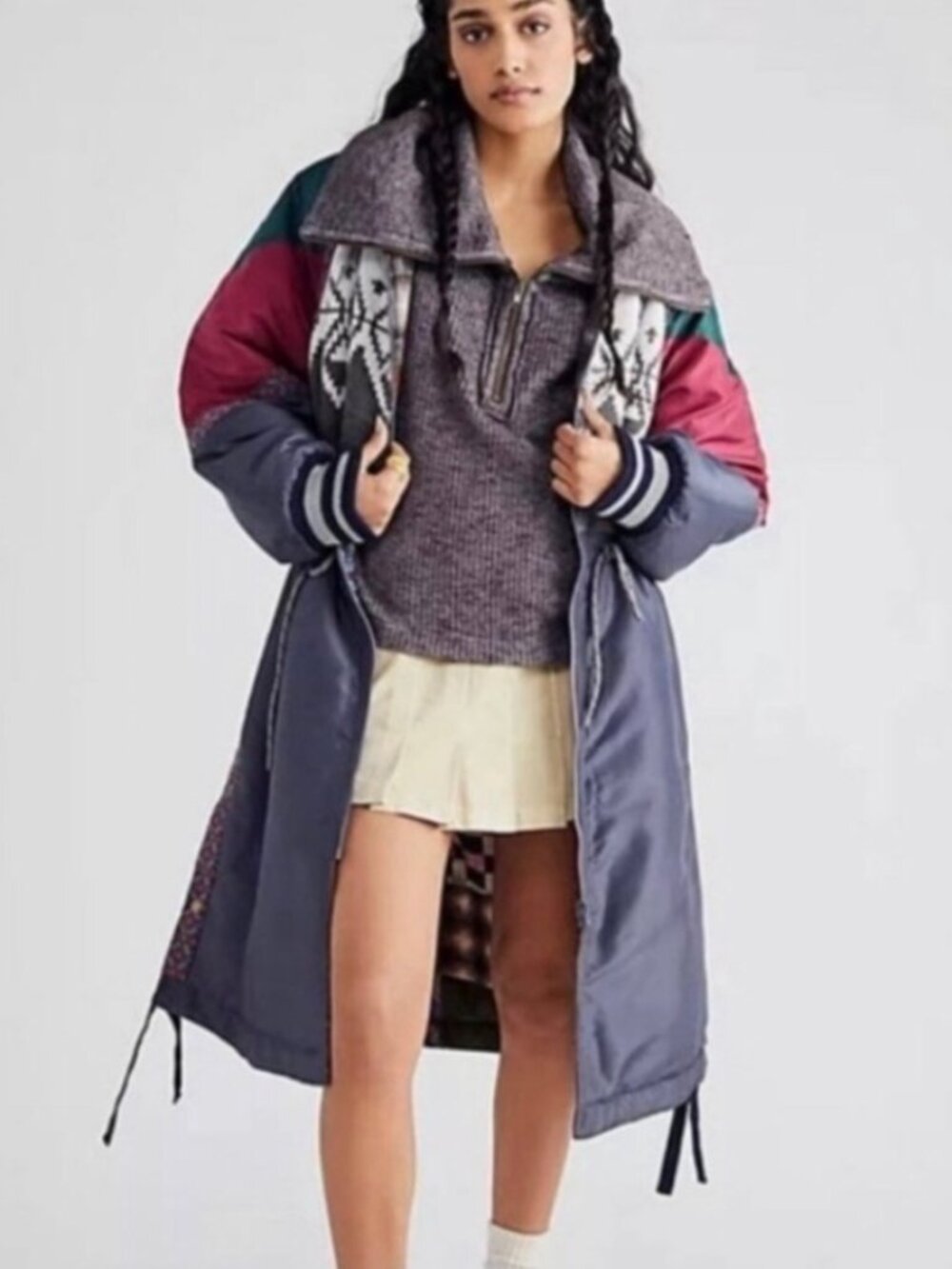 ❄️ RARE Free People Sienna Reversible Parka Jacket ❄️ Cottagecore Sz Med $598 - Picture 3 of 13